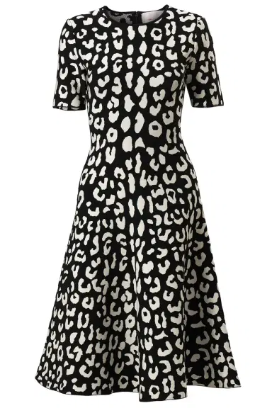 Carolina Herrera Short Sleeve Fit and Flare Dress | Thumbnail 1