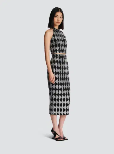 Balmain Diamond rhinestone midi skirt | Thumbnail 3