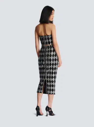 Balmain Diamond rhinestone midi skirt | Thumbnail 4