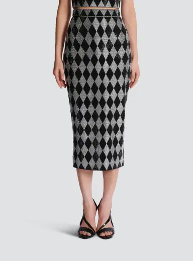 Balmain Diamond rhinestone midi skirt | Thumbnail 7