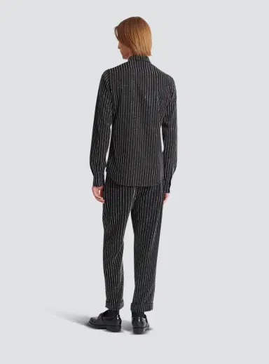 Balmain Cotton shirt with crystal stripes | Thumbnail 4