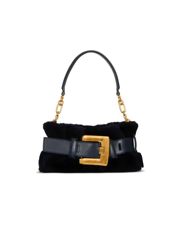 Balmain Mini Anthem bag in shearling