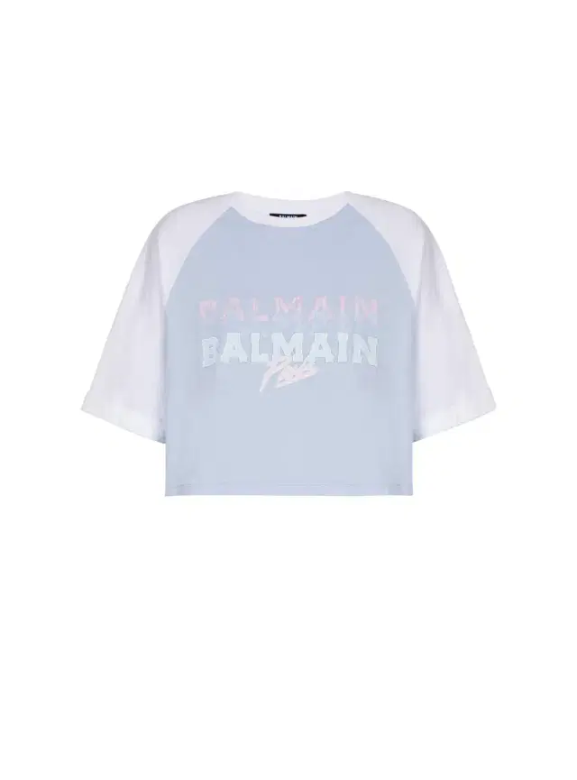 Balmain Cropped T-shirt with  Paris print