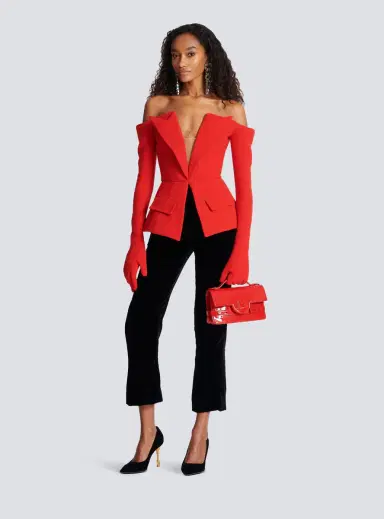 Balmain Off-the-shoulder peplum top | Thumbnail 2