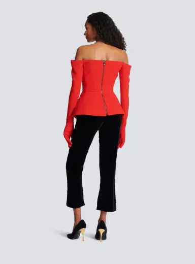 Balmain Off-the-shoulder peplum top | Thumbnail 4