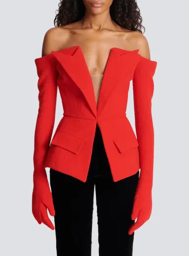 Balmain Off-the-shoulder peplum top | Thumbnail 8
