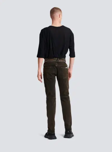 Balmain Slim-fit jeans with zipped belt | Thumbnail 4