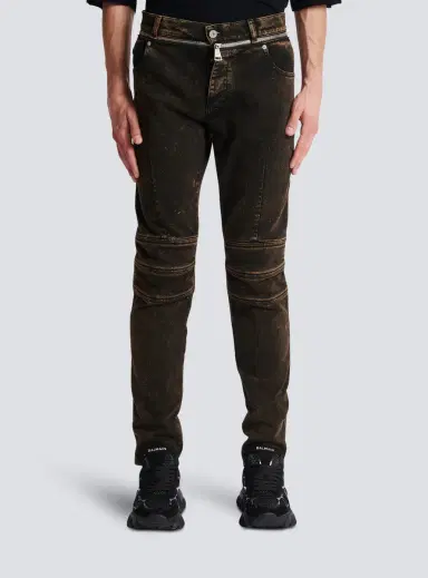 Balmain Slim-fit jeans with zipped belt | Thumbnail 8