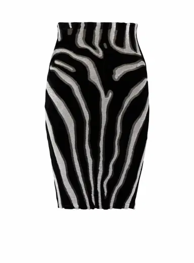 Balmain Zebra-print velvet pencil skirt | Thumbnail 1