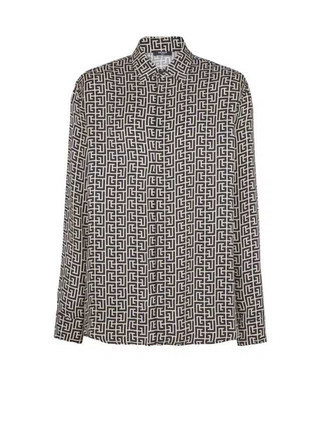 Balmain Monogrammed flowing shirt