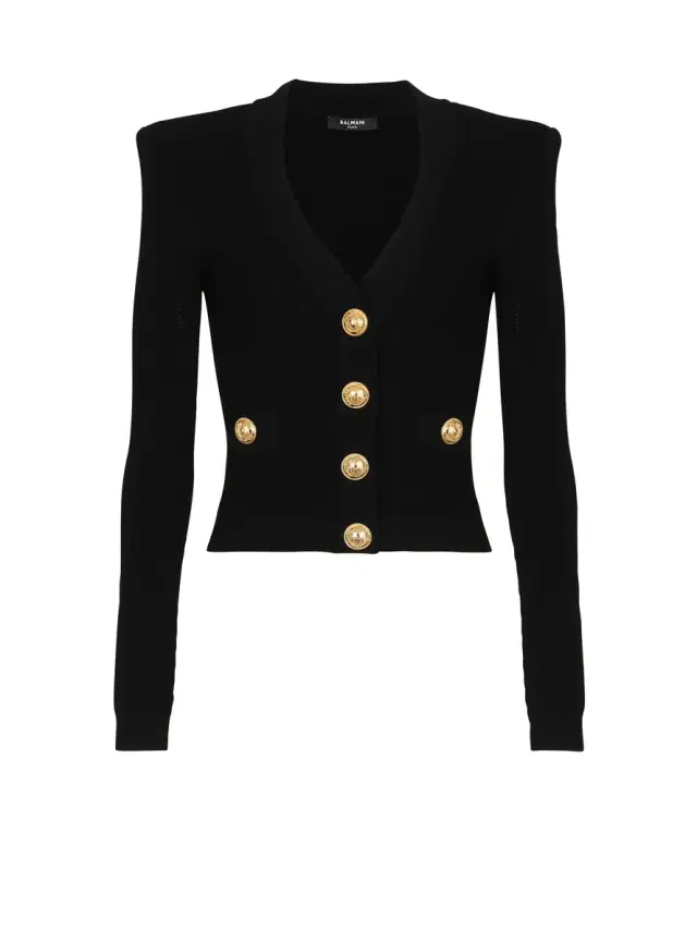 Cropped knit cardigan
