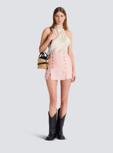 Balmain Short sequinned tweed skirt | Thumbnail 2