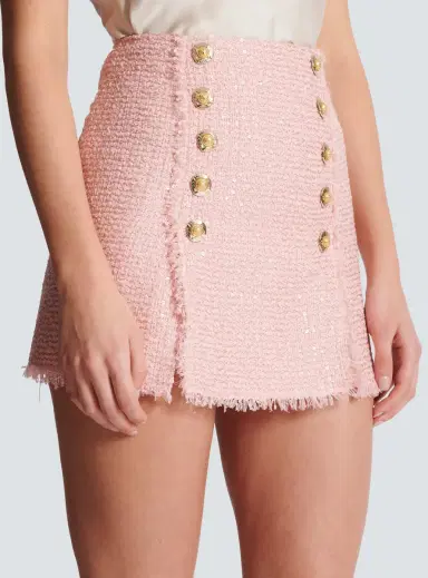Balmain Short sequinned tweed skirt | Thumbnail 5