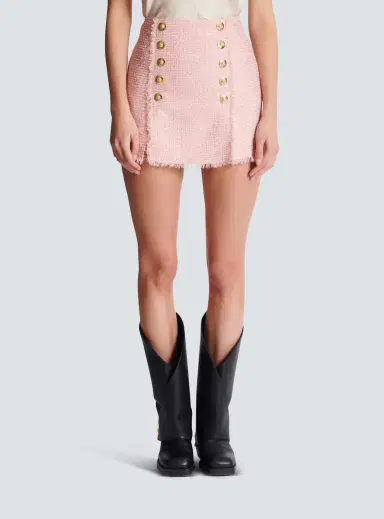 Balmain Short sequinned tweed skirt | Thumbnail 7