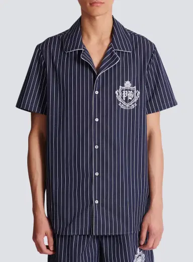 Balmain Striped poplin pyjama shirt | Thumbnail 8
