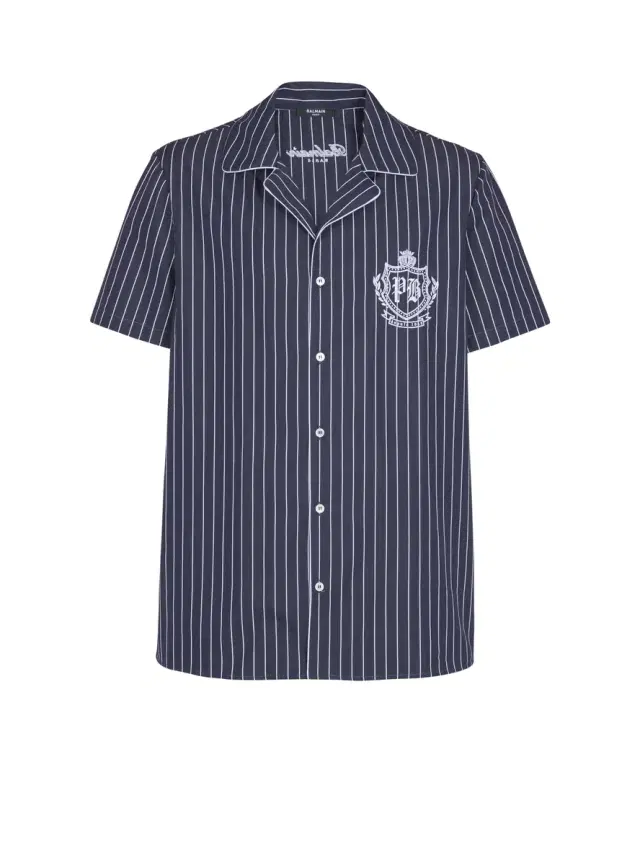 Balmain Striped poplin pyjama shirt