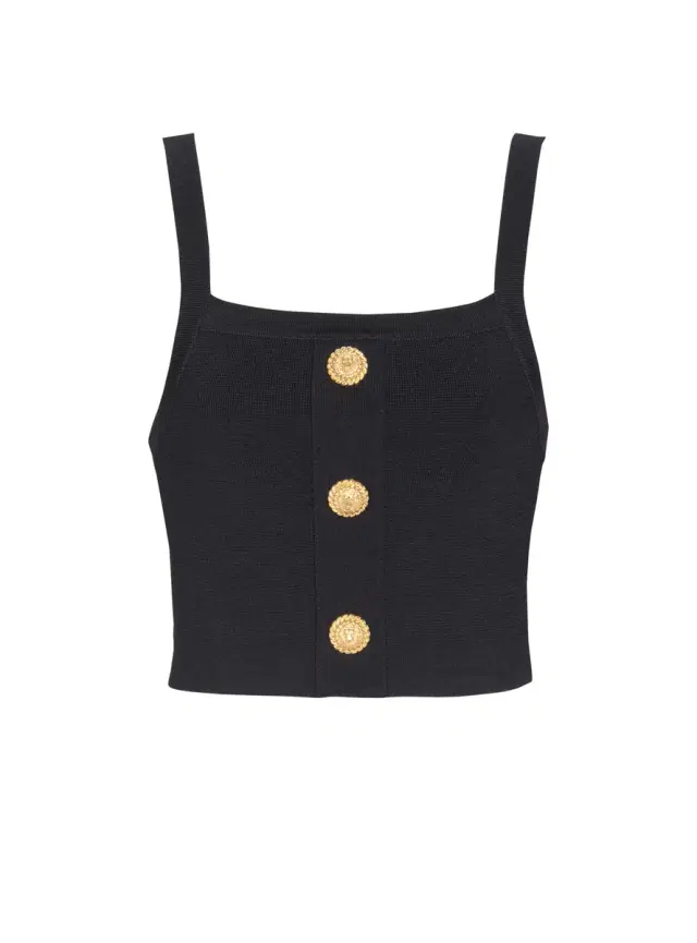 Balmain Knit bralette top with buttons