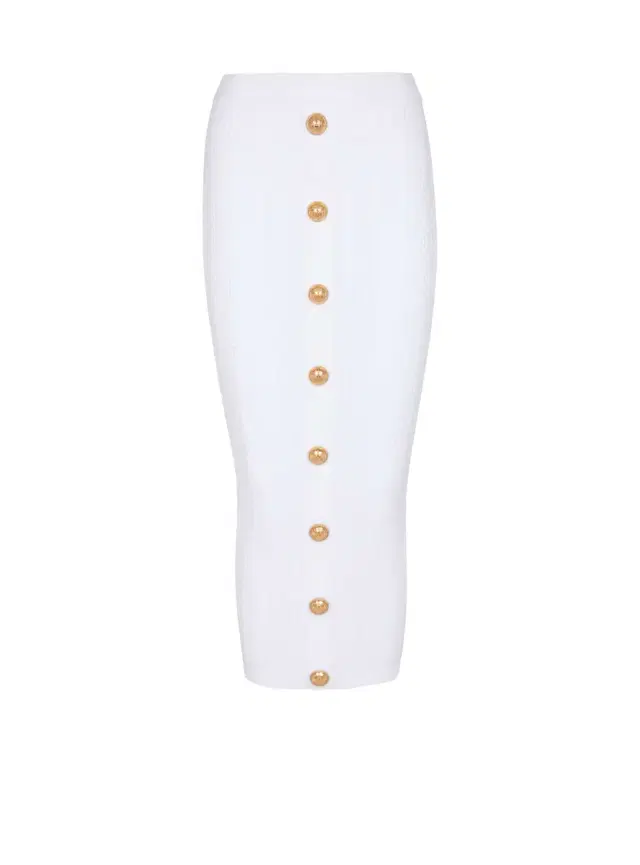 Balmain Cable-knit midi skirt