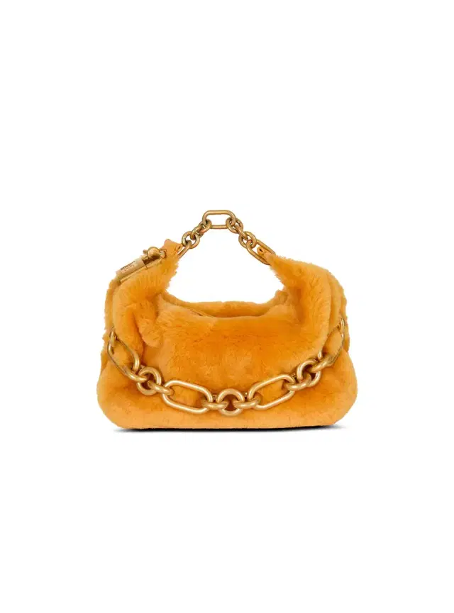 Balmain Mini Sync bag in shearling