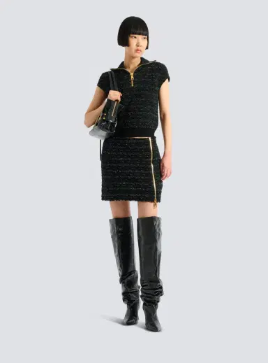Balmain Short zipped tweed skirt | Thumbnail 2