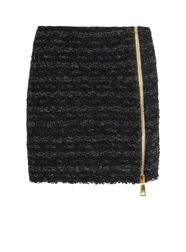 Balmain Short zipped tweed skirt