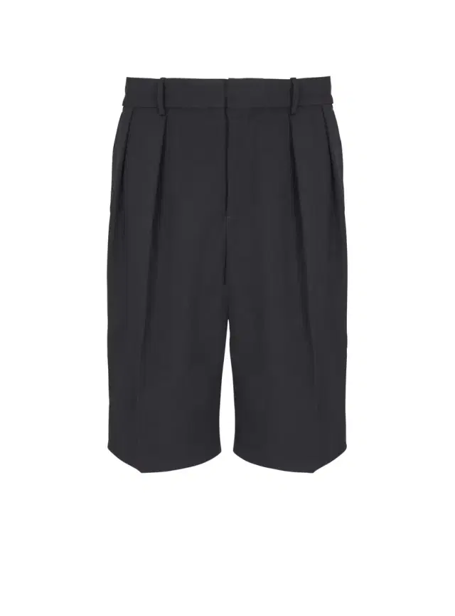 Grain de poudre pleated Bermuda shorts