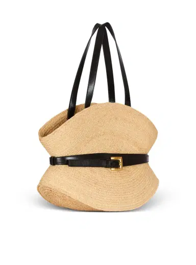 Balmain Shuffle Medium bag in raffia | Thumbnail 3 Balmain Shuffle Medium bag in raffia | Thumbnail 3