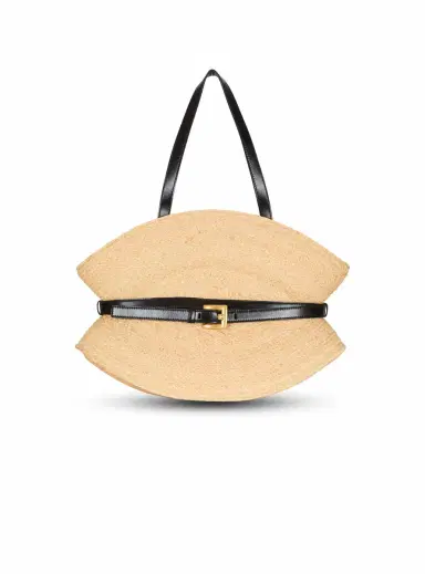Balmain Shuffle Medium bag in raffia | Thumbnail 1 Balmain Shuffle Medium bag in raffia | Thumbnail 1