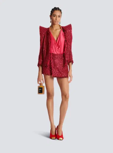 Balmain Edge-to-edge sequin tweed jacket | Thumbnail 2