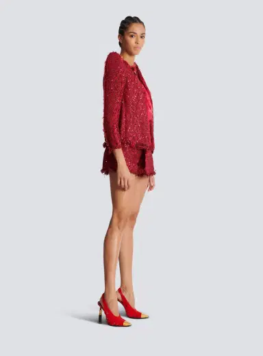 Balmain Edge-to-edge sequin tweed jacket | Thumbnail 3