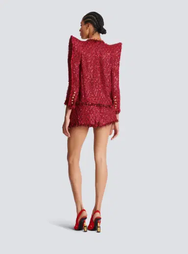 Balmain Edge-to-edge sequin tweed jacket | Thumbnail 4