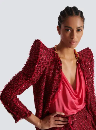 Balmain Edge-to-edge sequin tweed jacket | Thumbnail 6