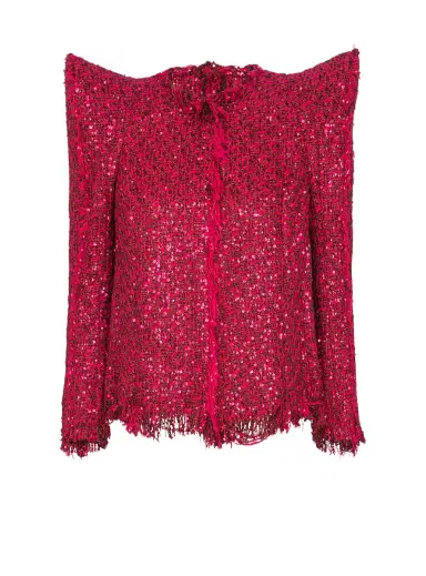 Balmain Edge-to-edge sequin tweed jacket | Thumbnail 1