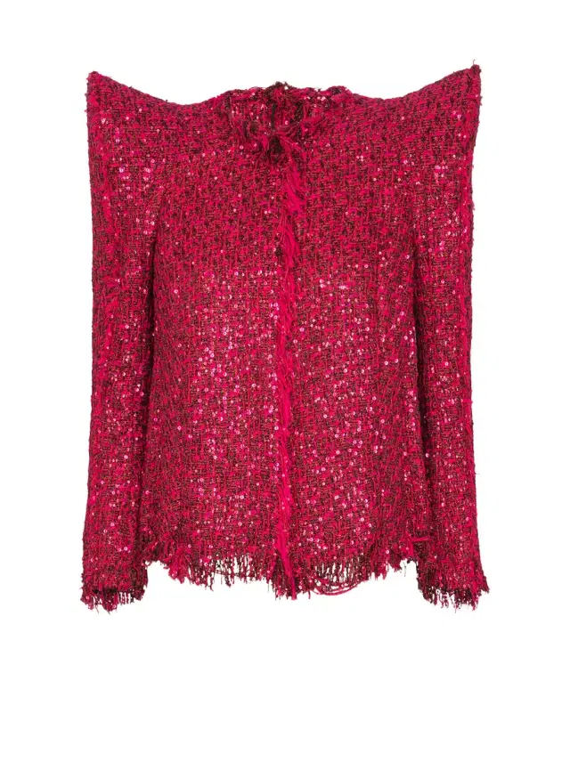 Balmain Edge-to-edge sequin tweed jacket