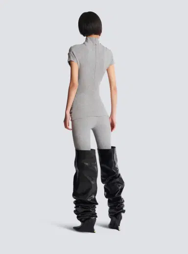 Balmain Draped cotton knit top | Thumbnail 4