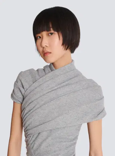 Balmain Draped cotton knit top | Thumbnail 6