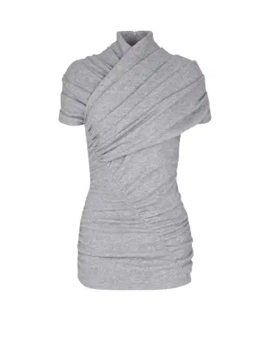 Balmain Draped cotton knit top | Thumbnail 1