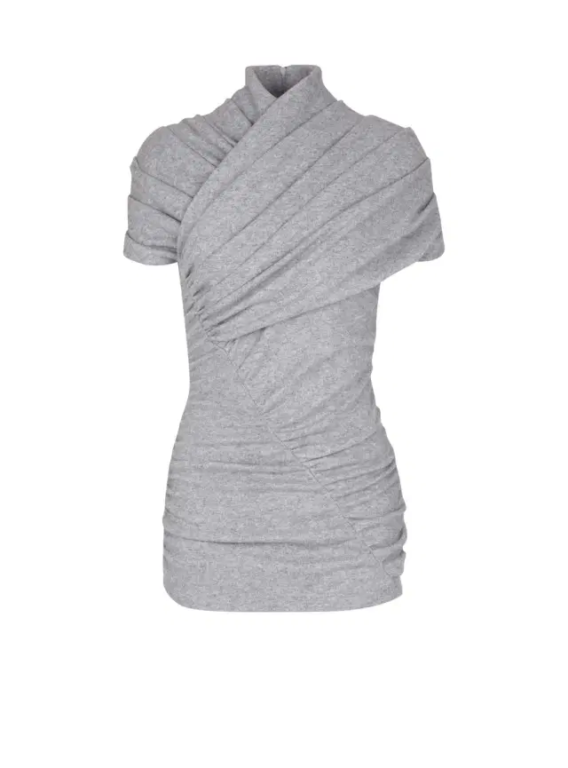 Balmain Draped cotton knit top