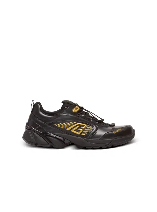 Balmain Cosmic Dust glazed leather sneakers