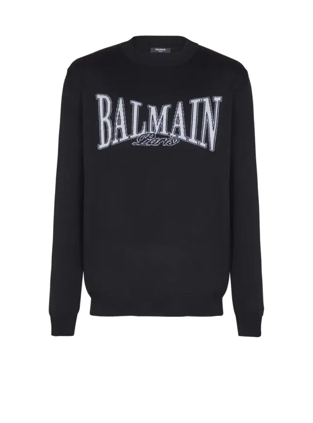 Balmain College jacquard knit jumper