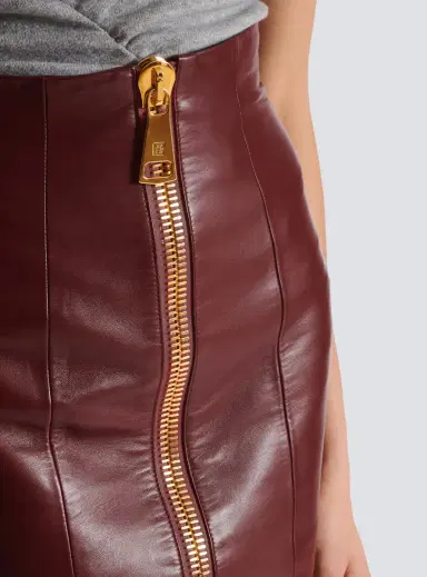Balmain Lambskin leather pencil skirt | Thumbnail 5