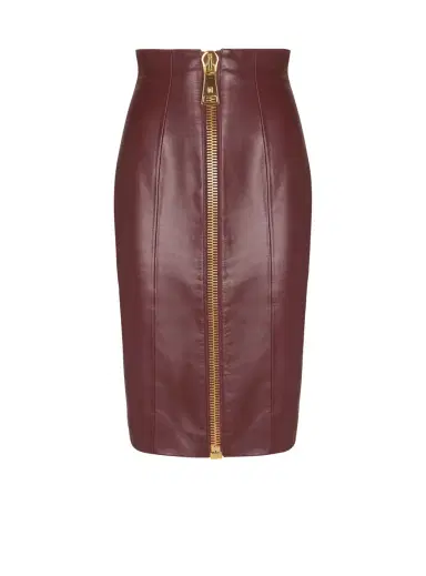 Balmain Lambskin leather pencil skirt | Thumbnail 1