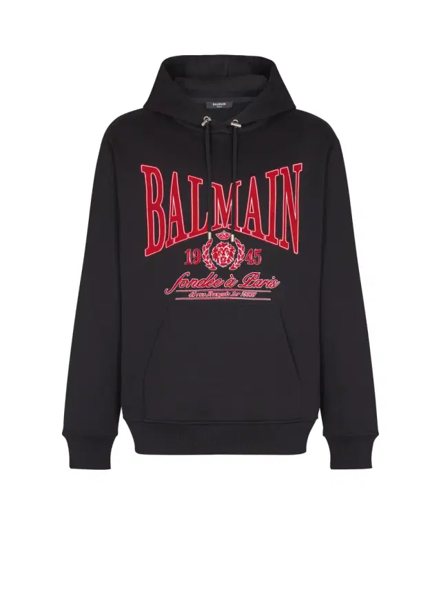 Balmain Flocked  College hoodie