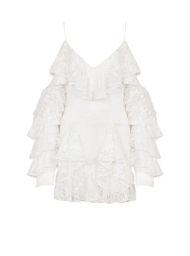 Balmain Flowing dress with lace ruffles