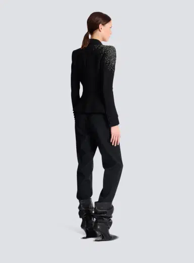 Balmain Crepe jacket with Amethyst embroidery | Thumbnail 4