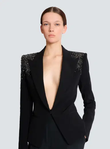 Balmain Crepe jacket with Amethyst embroidery | Thumbnail 5