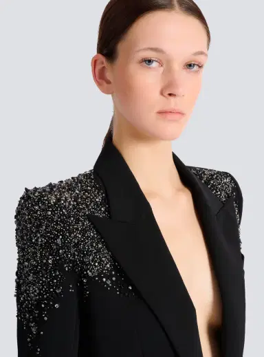 Balmain Crepe jacket with Amethyst embroidery | Thumbnail 6