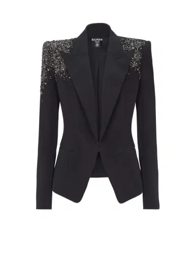 Balmain Crepe jacket with Amethyst embroidery | Thumbnail 1