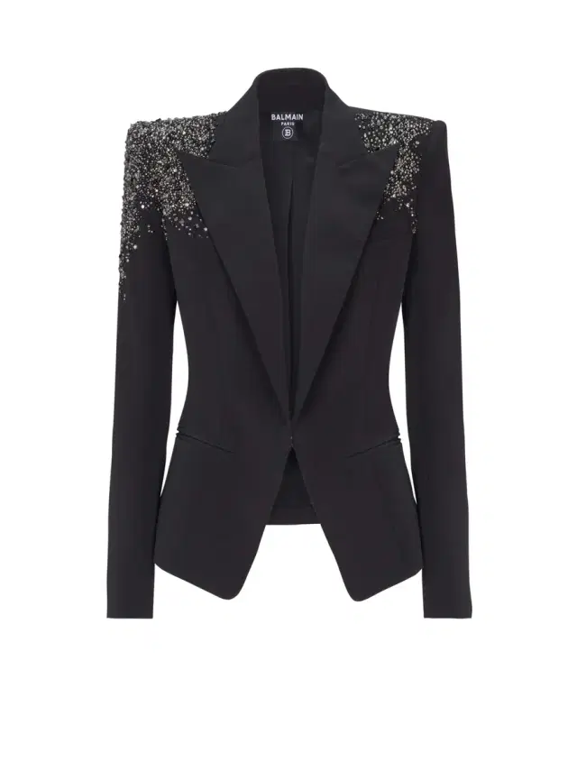 Balmain Crepe jacket with Amethyst embroidery