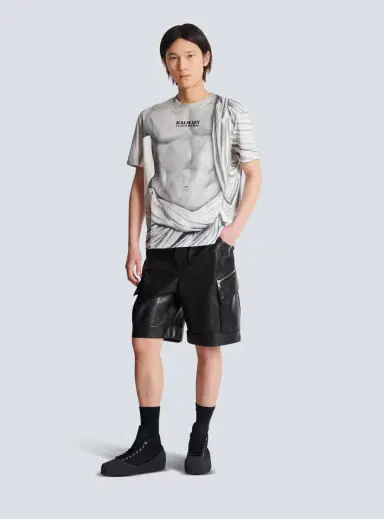 Balmain Logo T-shirt with Statue print | Thumbnail 2